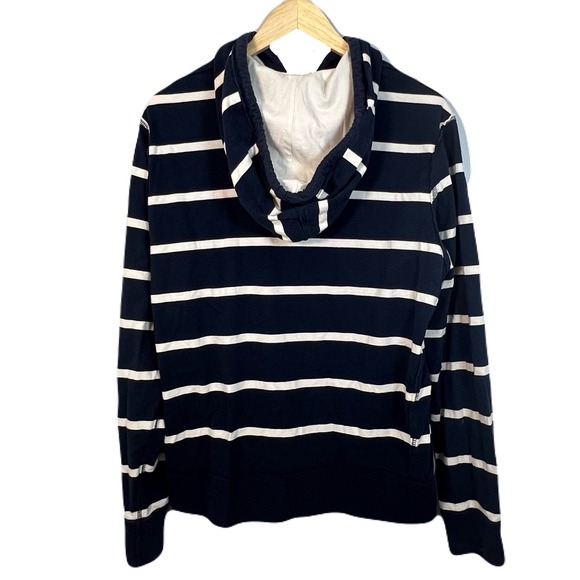 Aeropostale 1987 Navy Striped Zip Hoodie Sweatshirt Size L Athleisure Y2K Comfy - Picture 4 of 6